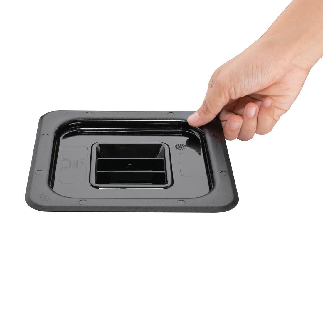 Vogue Polycarbonate 1/6 Gastronorm Lid Black