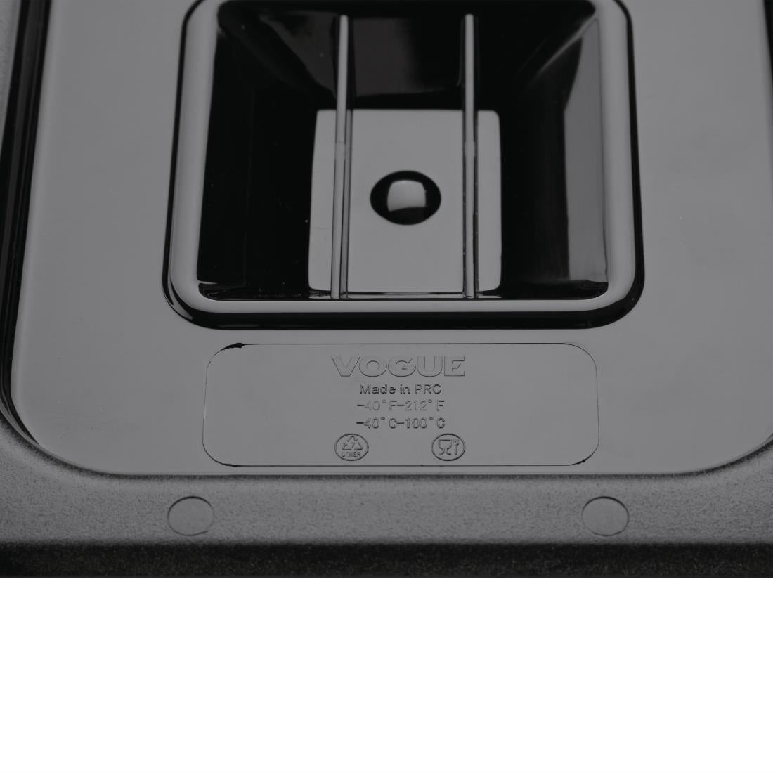 Vogue ABS Gastronorm Lid Black GN 1/6