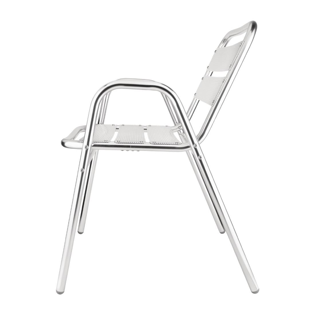 Bolero Aluminium Stacking Chairs Arched Arms (4 Pack)