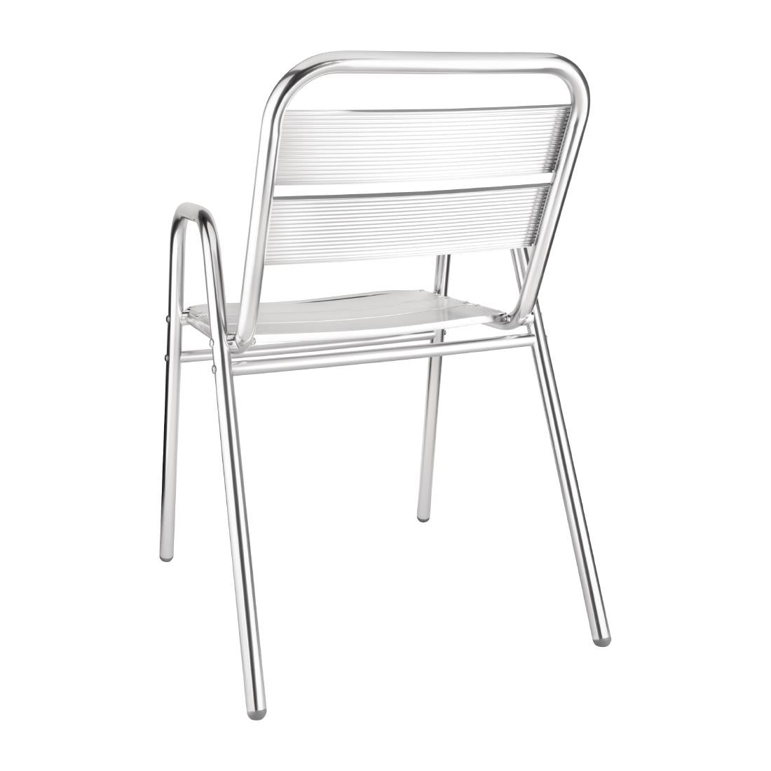Bolero Aluminium Stacking Chairs Arched Arms (4 Pack)