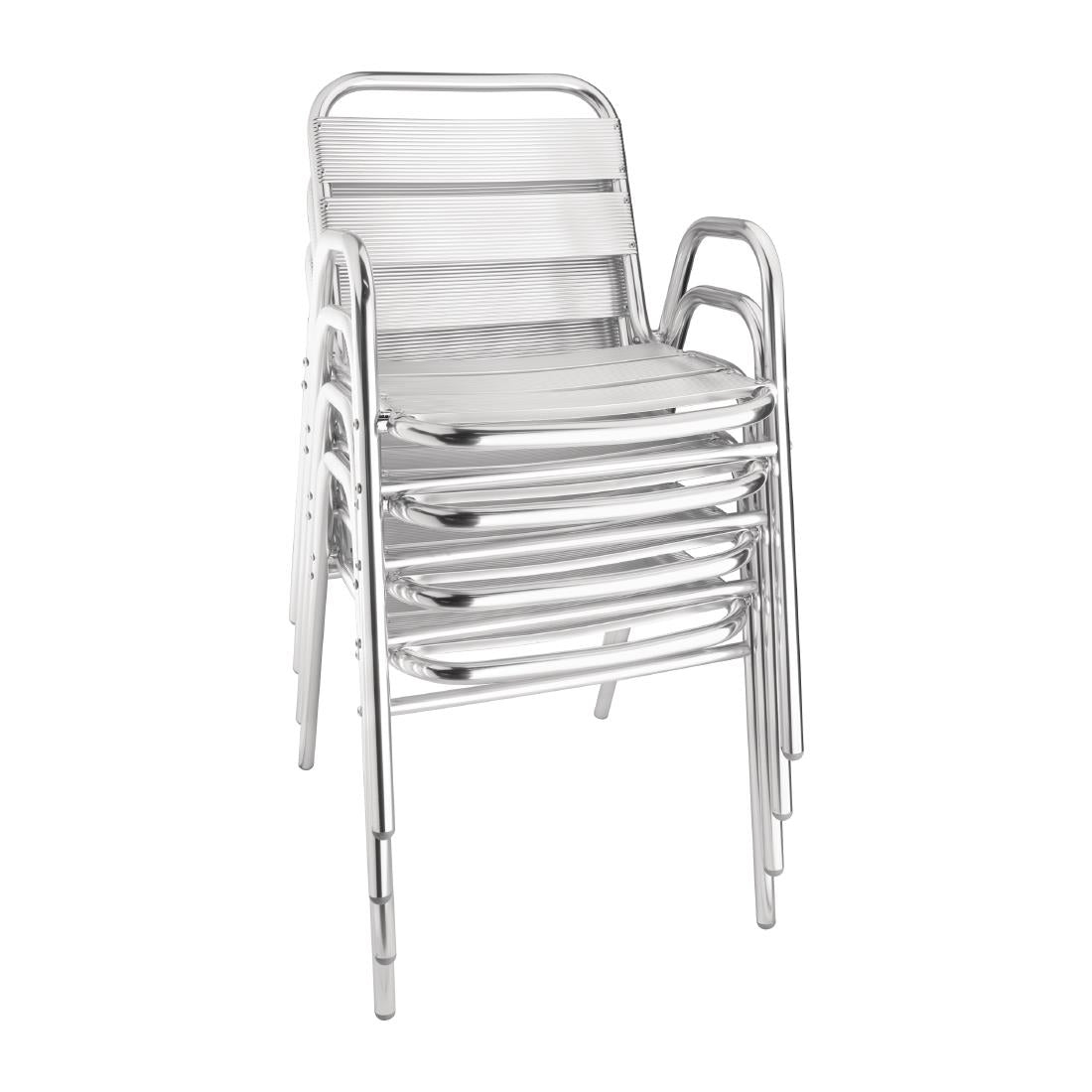 Bolero Aluminium Stacking Chairs Arched Arms (4 Pack)