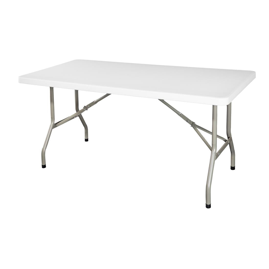 Bolero PE Rectangular Folding Table White 5ft (Single)