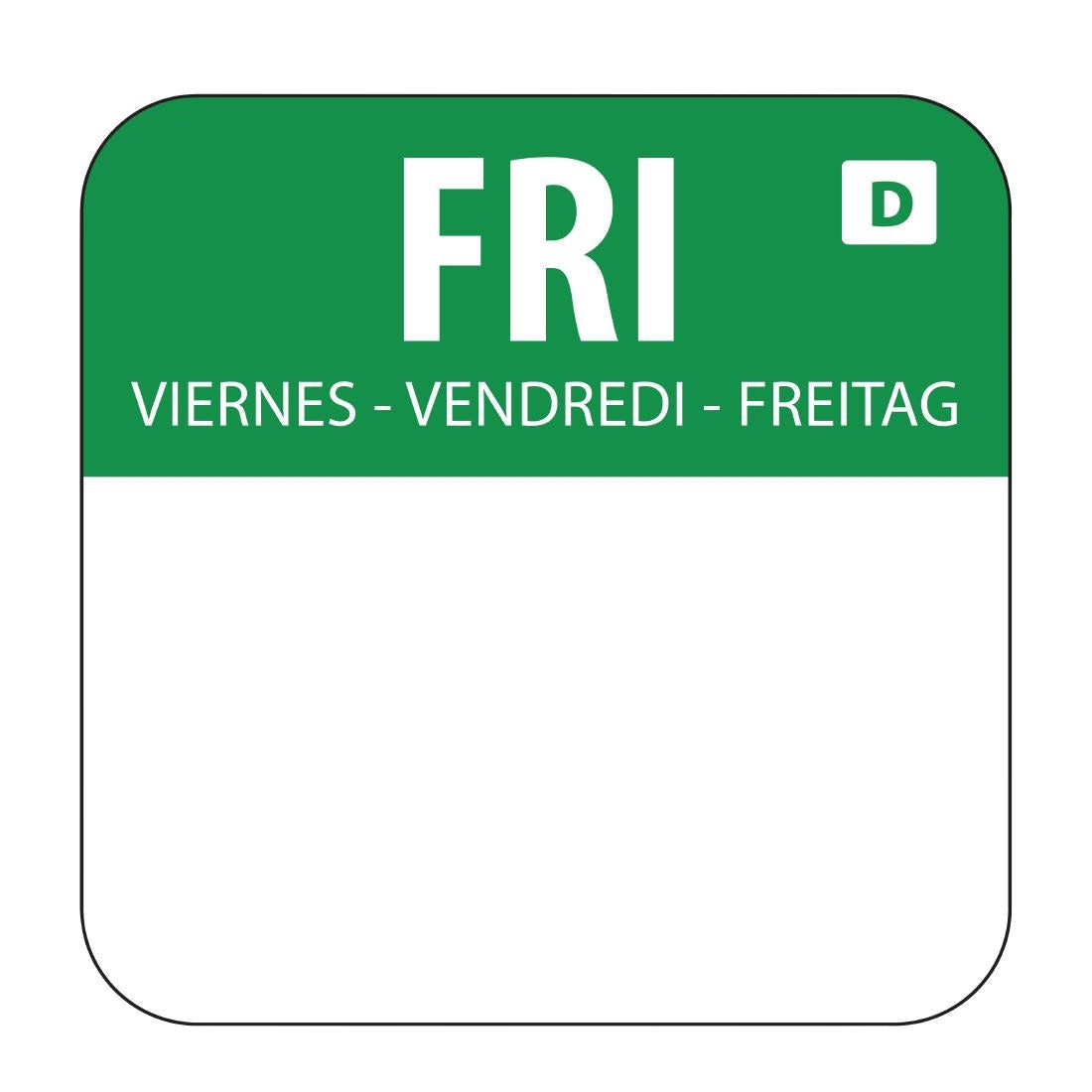 Hygiplas Dissolvable Food Rotation Labels Friday (1000 Pack)