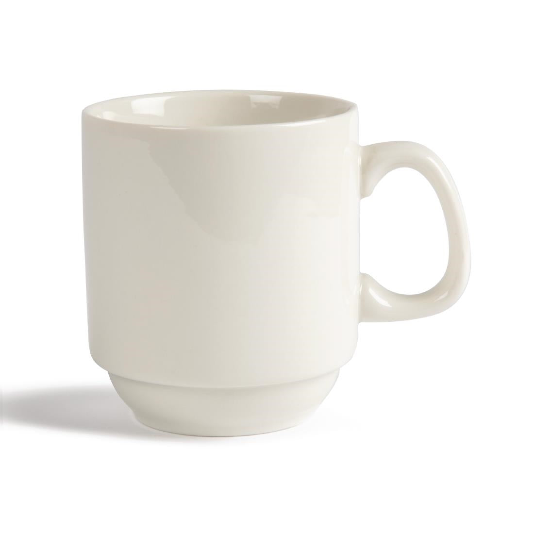 Olympia Ivory Stacking Mugs 285ml (12 Pack)