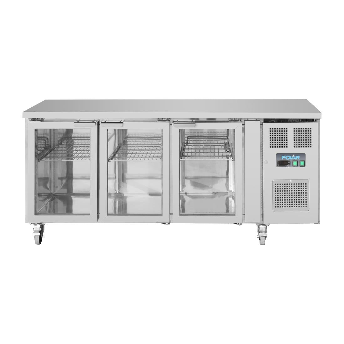 Polar U-Series 3 Door Counter Fridge with Glass Doors