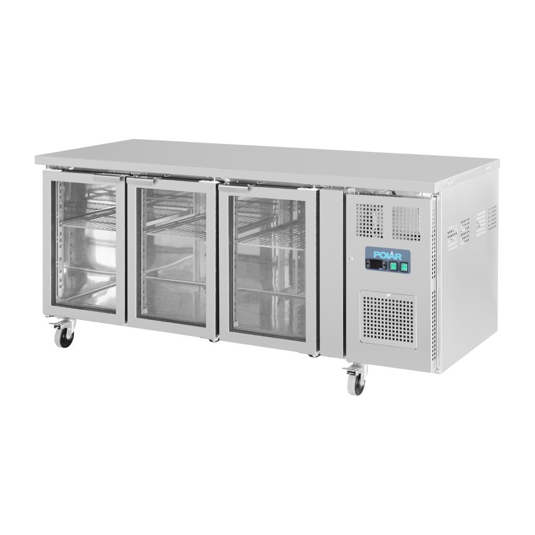 Polar U-Series 3 Door Counter Fridge with Glass Doors