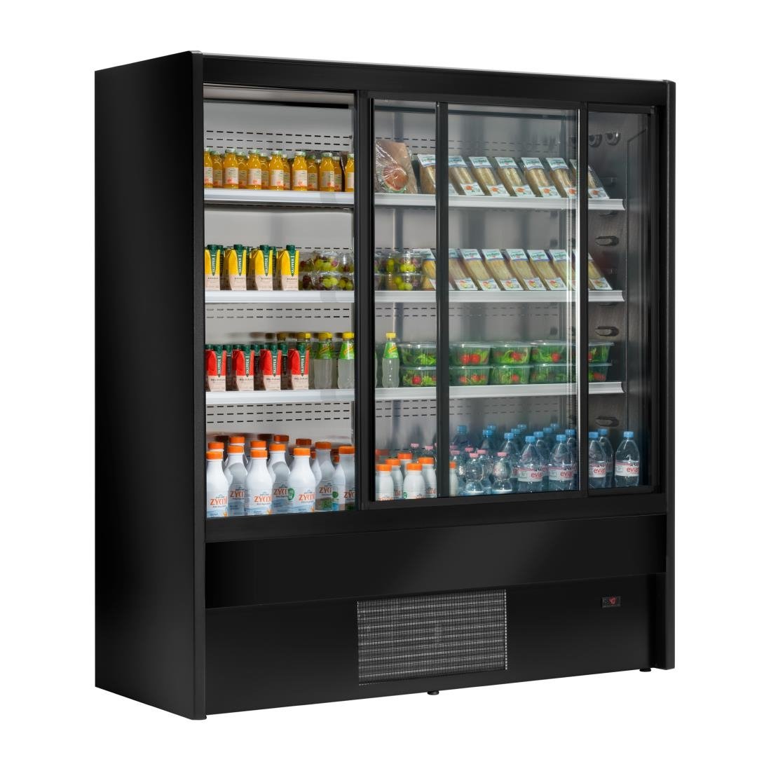 Zoin Cervinho Multideck Display Black with Sliding Doors 1500mm