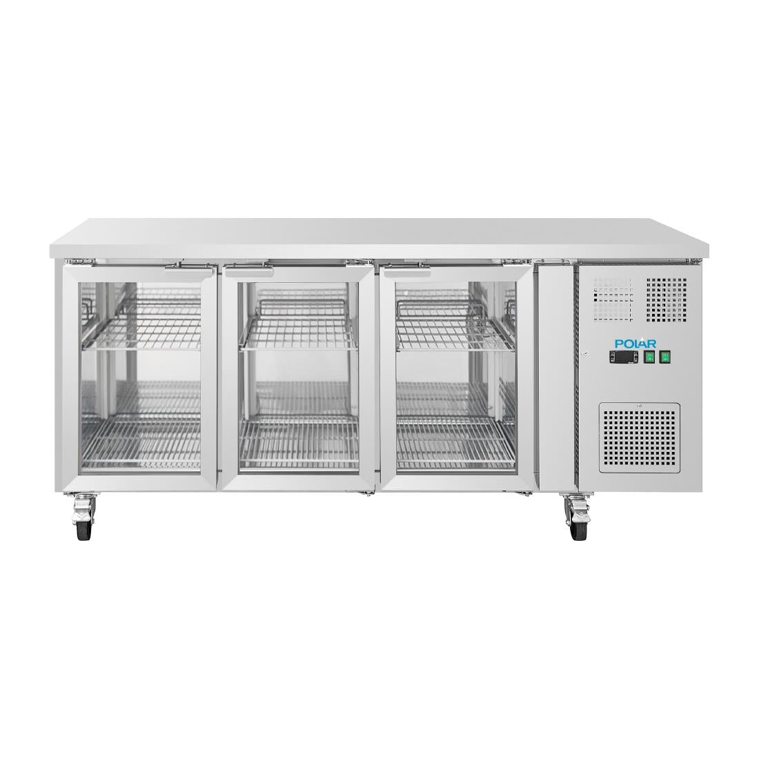 Polar U-Series 3 Door Counter with Glass Doors