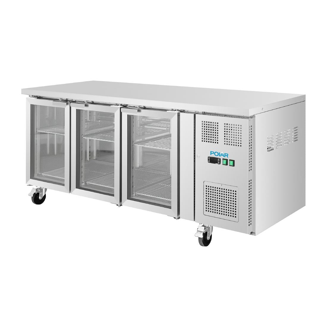 Polar U-Series 3 Door Counter with Glass Doors
