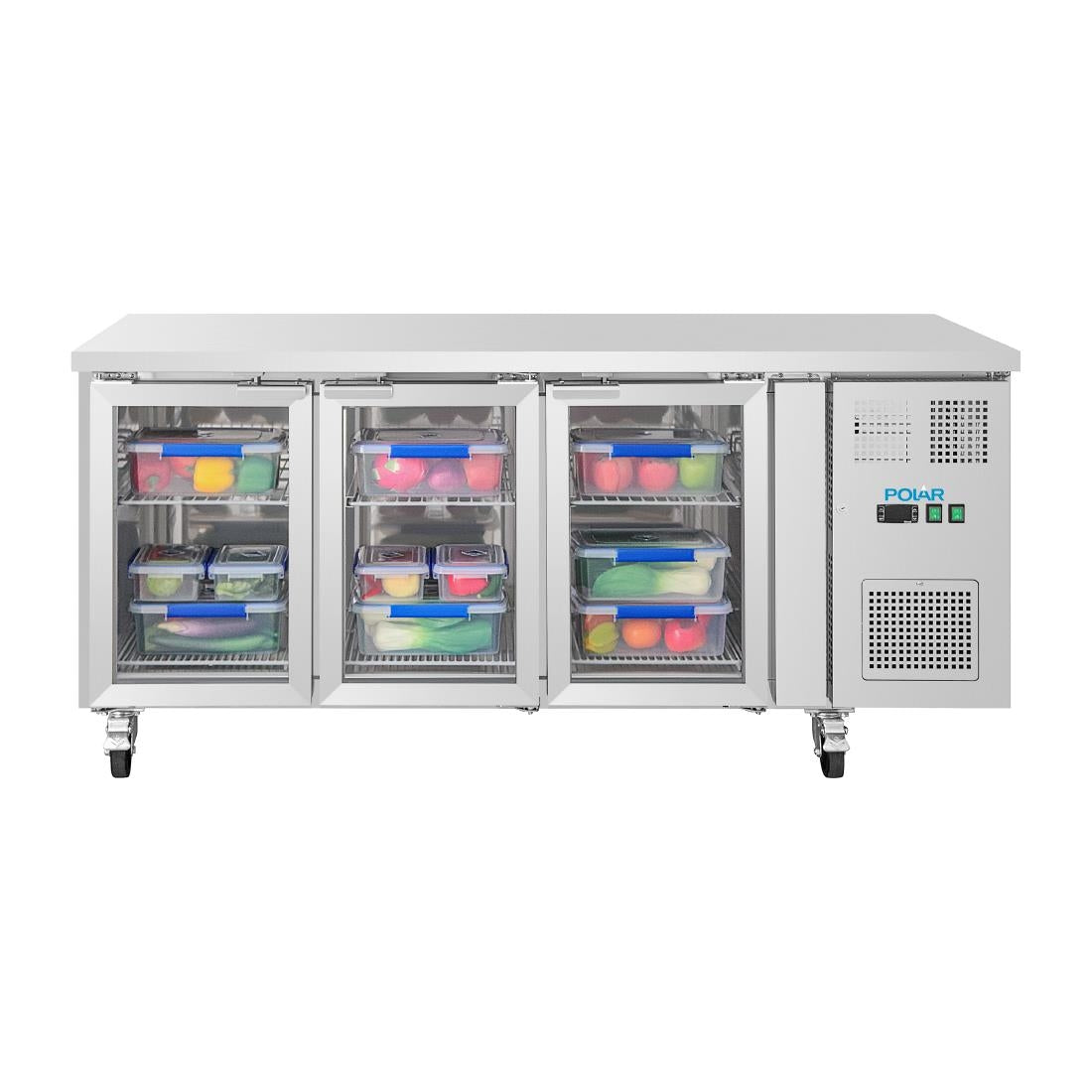 Polar U-Series 3 Door Counter with Glass Doors