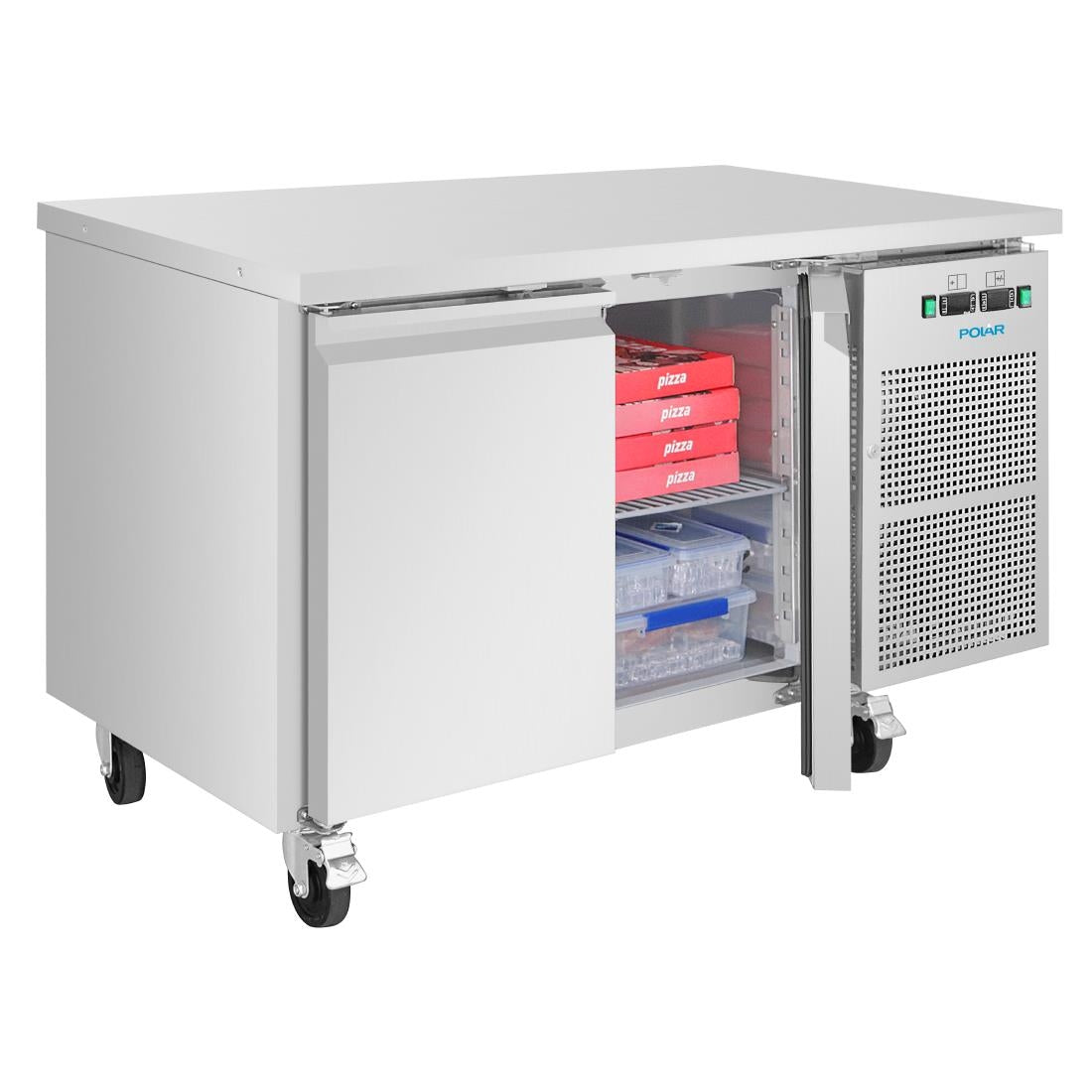 Polar U-Series Double Door Counter Fridge/Freezer 124Ltr