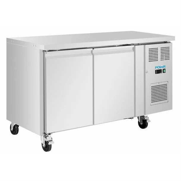 Polar U-Series Double Door Slimline Counter Fridge