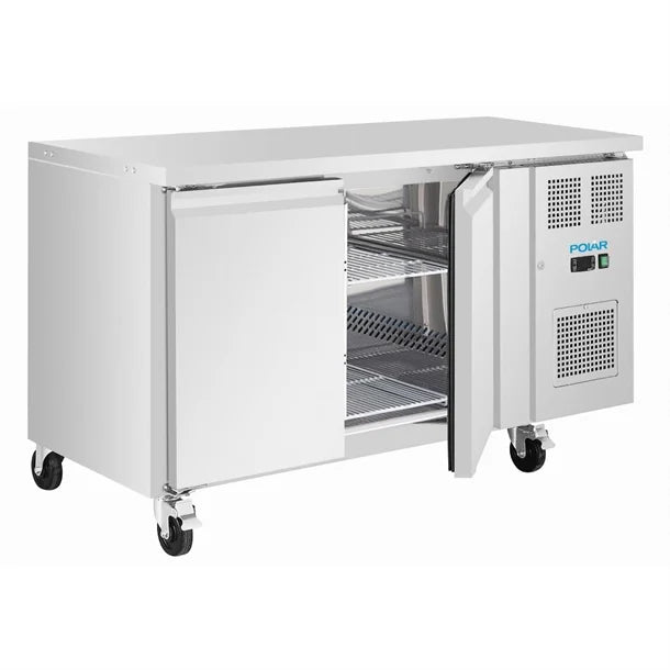 Polar U-Series Double Door Slimline Counter Fridge