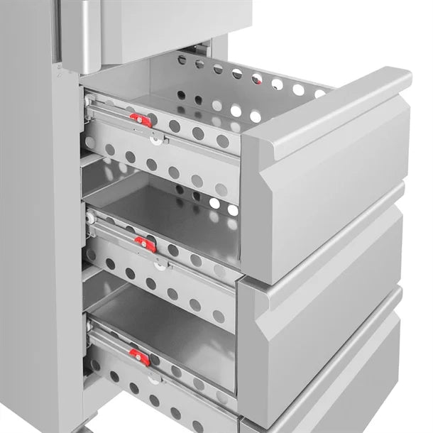 Polar G-Series Single Door & 3 Drawer Slimline GN Cabinet Refrigerator