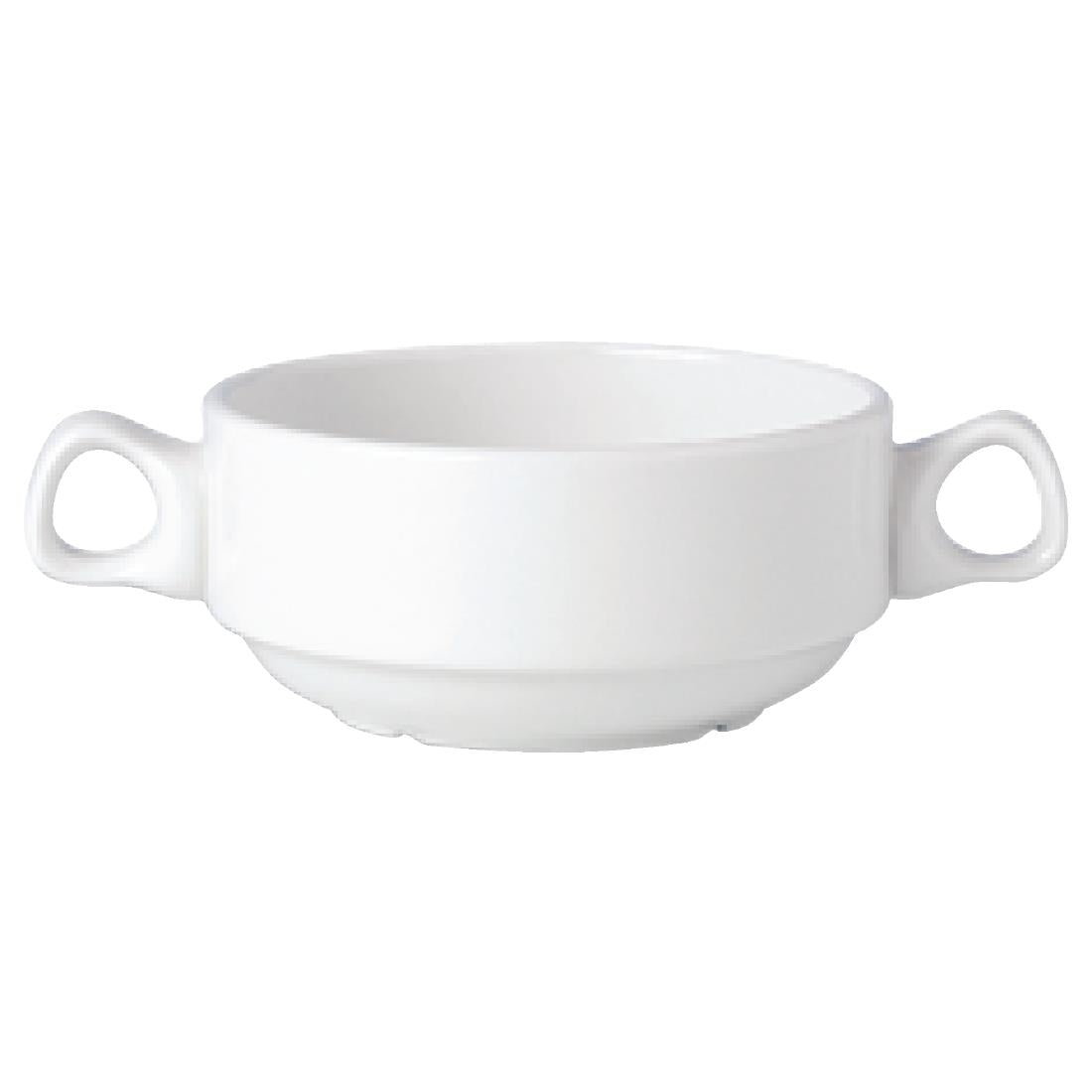 Steelite Simplicity White Handled Stacking Soup Cups 285ml (36 Pack)
