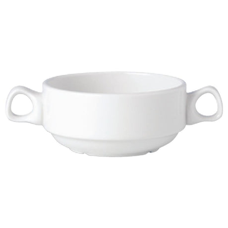 Steelite Simplicity White Handled Stacking Soup Cups 285ml (36 Pack)