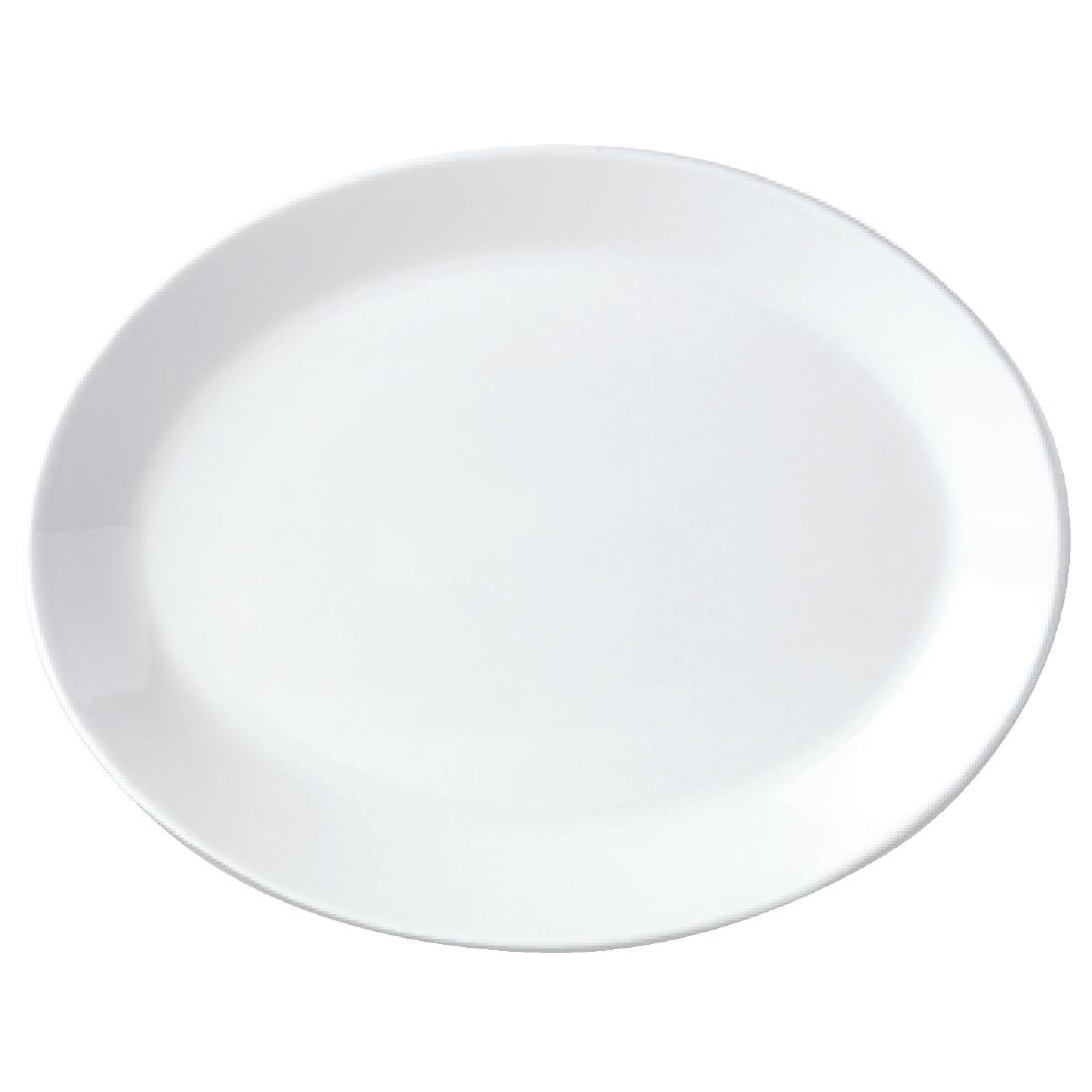 Steelite Simplicity White Oval Coupe Dishes 395mm (6 Pack)