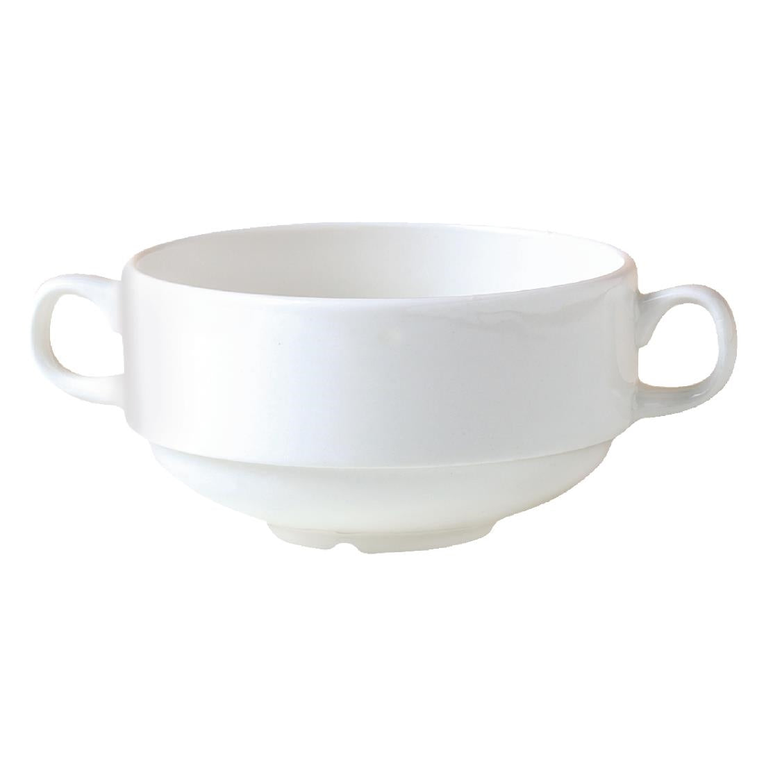Steelite Monaco White Stacking Handled Soup Cups 285ml (36 Pack)