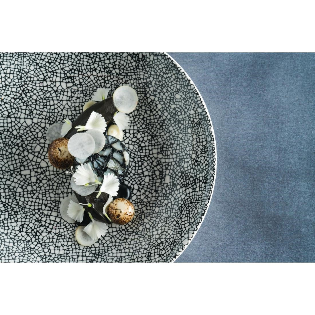 Steelite Ink Crackle Black Coupe Bowls 205mm (12 Pack)