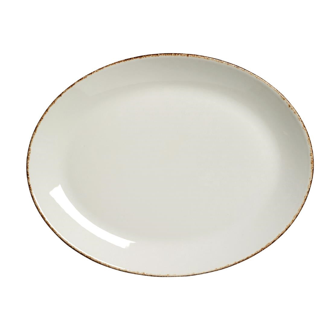 Steelite Brown Dapple Oval Coupe Plates 305mm (12 Pack)