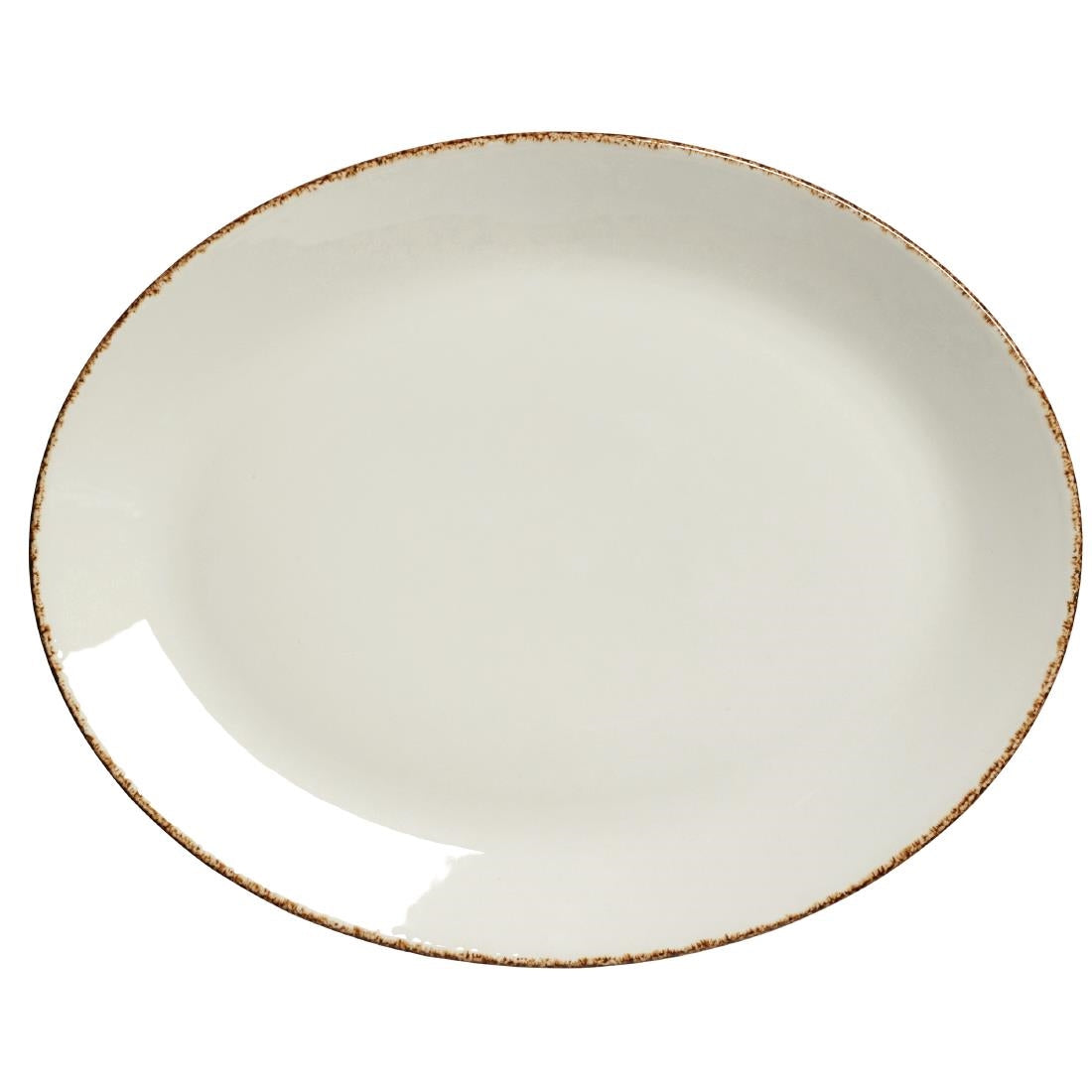 Steelite Brown Dapple Oval Coupe Plates 342mm (12 Pack)