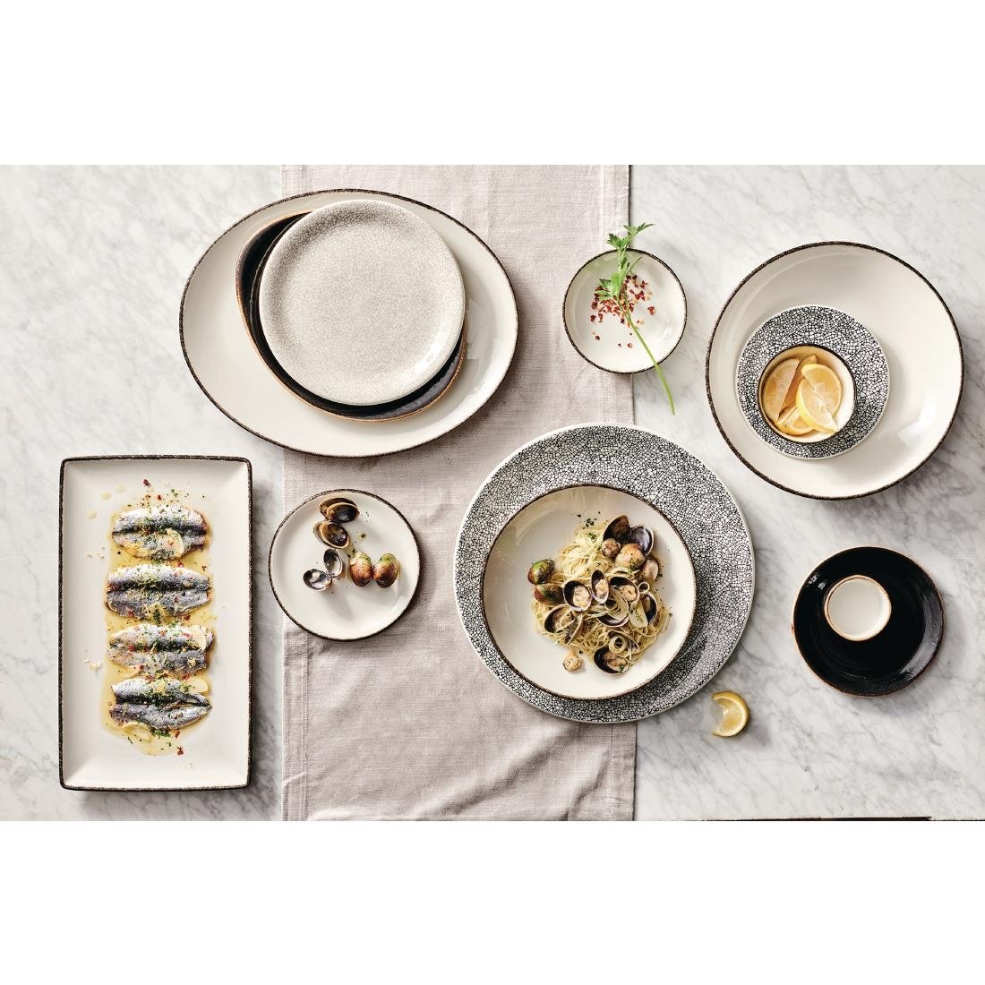 Steelite Charcoal Dapple Coupe Bowls 290mm (6 Pack)