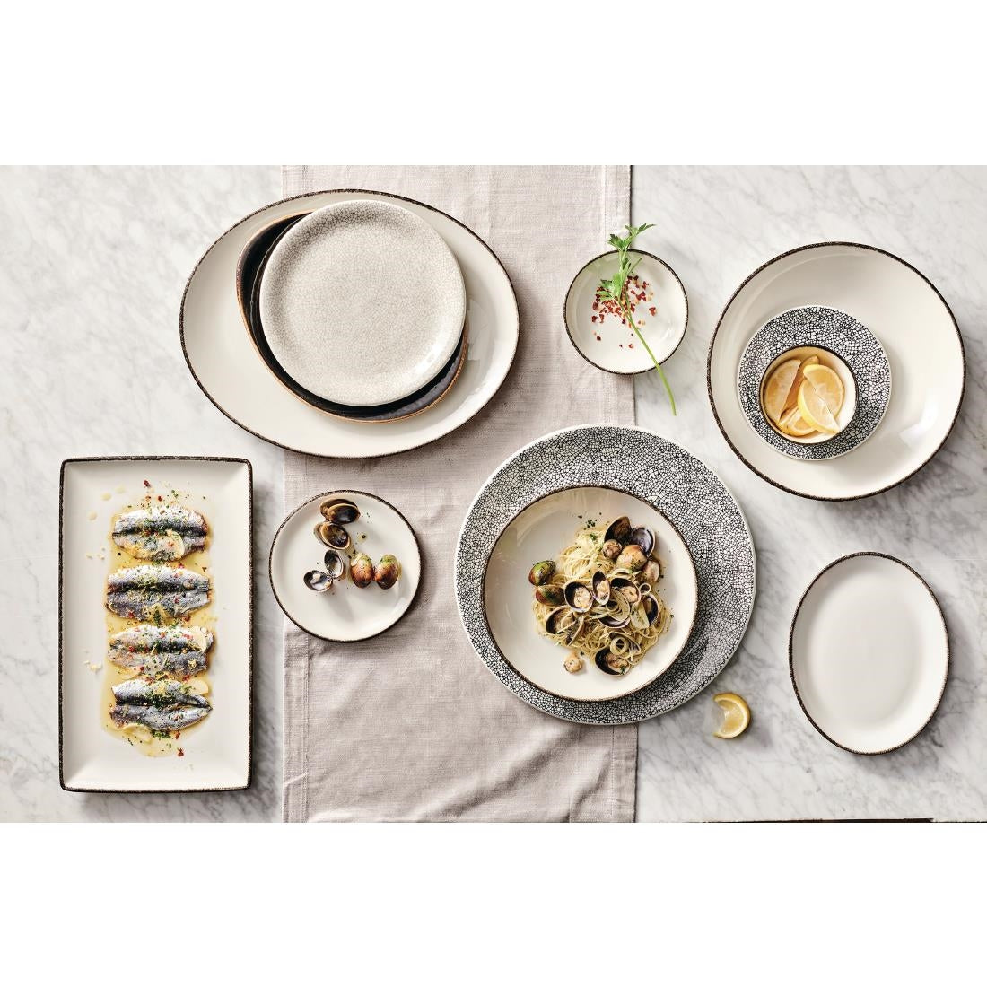 Steelite Charcoal Dapple Coupe Bowls 42oz 255mm (12 Pack)