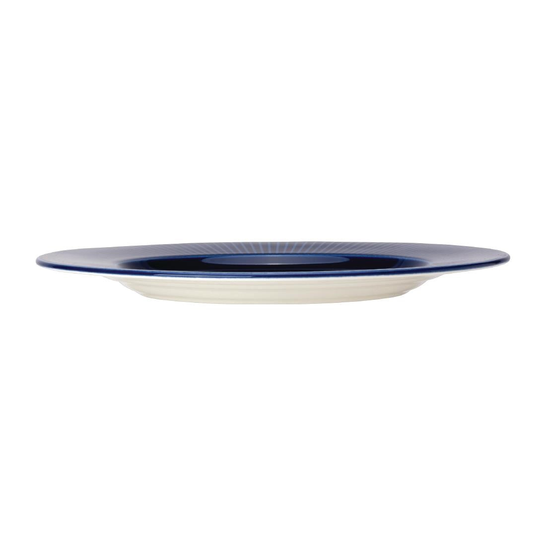Steelite Willow Azure Gourmet Plates Large Well Blue 285mm (6 Pack)