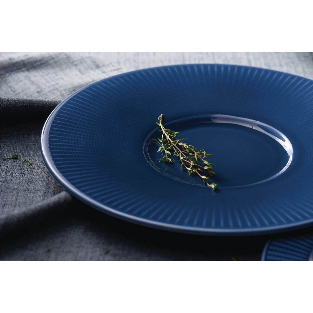 Steelite Willow Azure Gourmet Plates Medium Well Blue 285mm (6 Pack)
