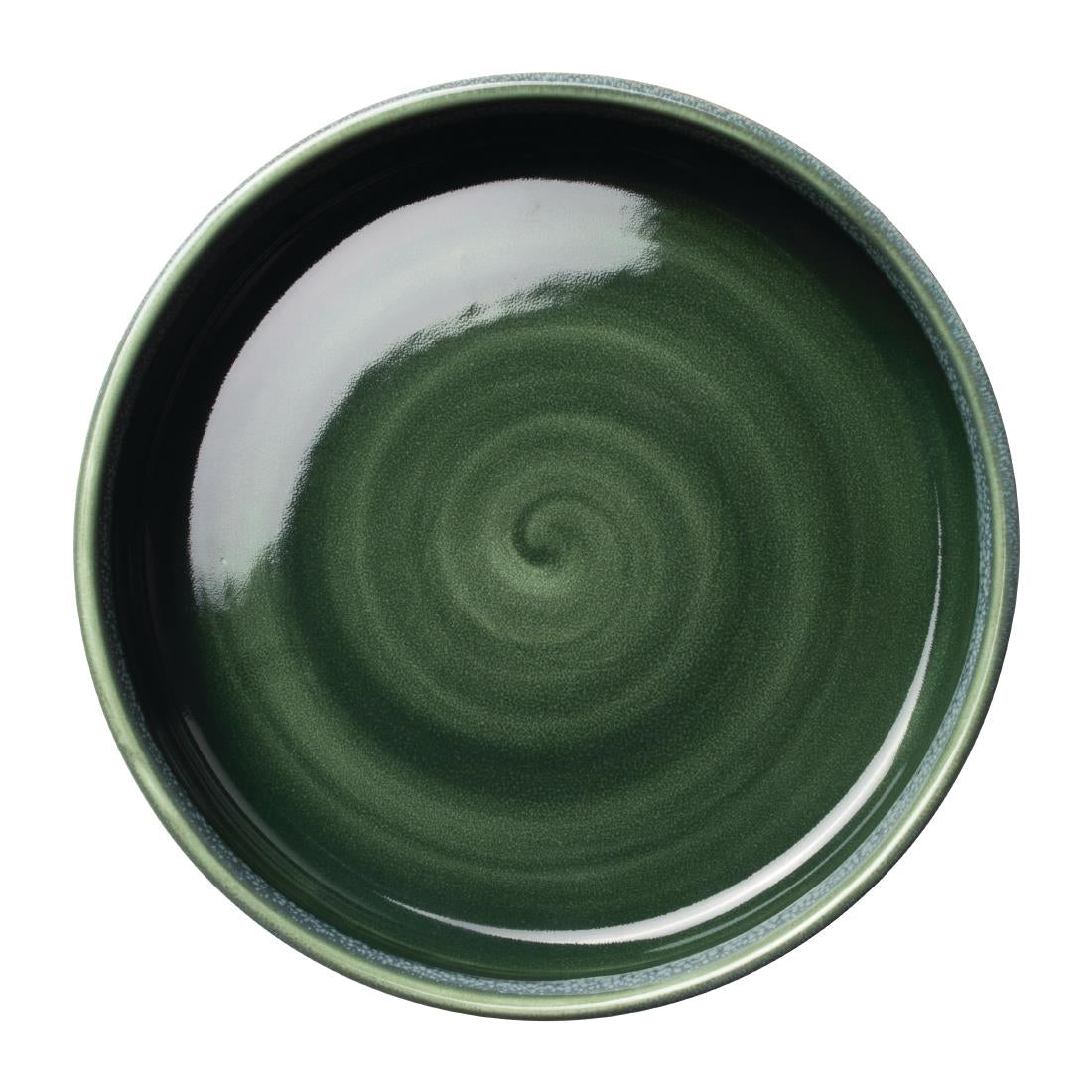Steelite Aurora Vesuvius Burnt Emerald Round Stacking Trays 165mm (12 Pack)