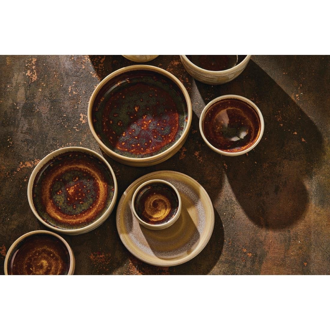 Steelite Aurora Vesuvius Amber Round Stacking Trays 165mm (12 Pack)