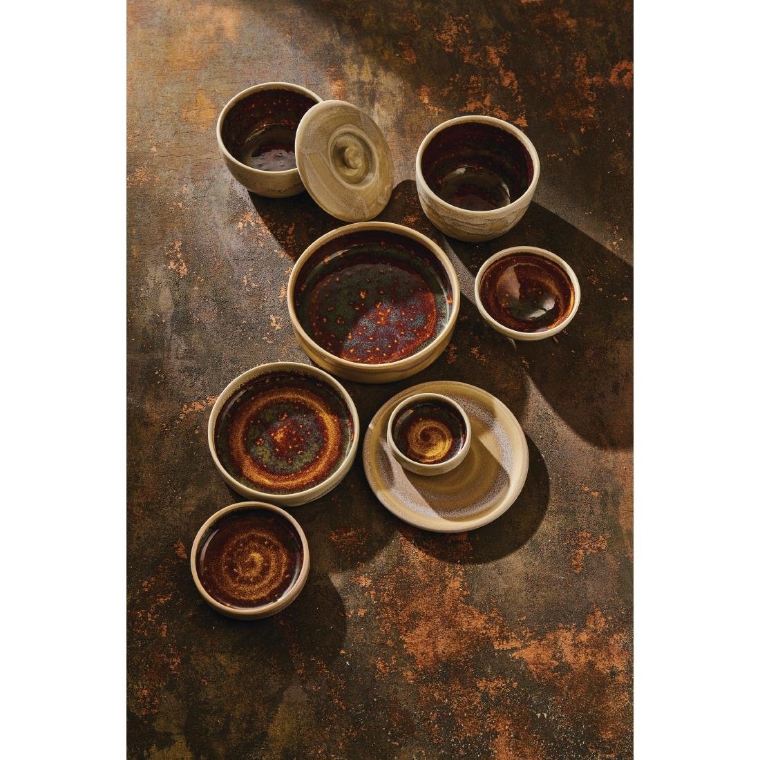 Steelite Aurora Vesuvius Amber Round Stacking Trays 165mm (12 Pack)