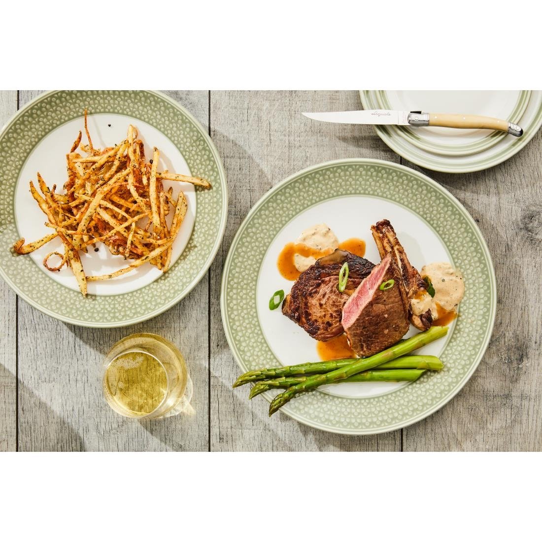 Steelite Bead Sage Coupe Plates 285mm (6 Pack)