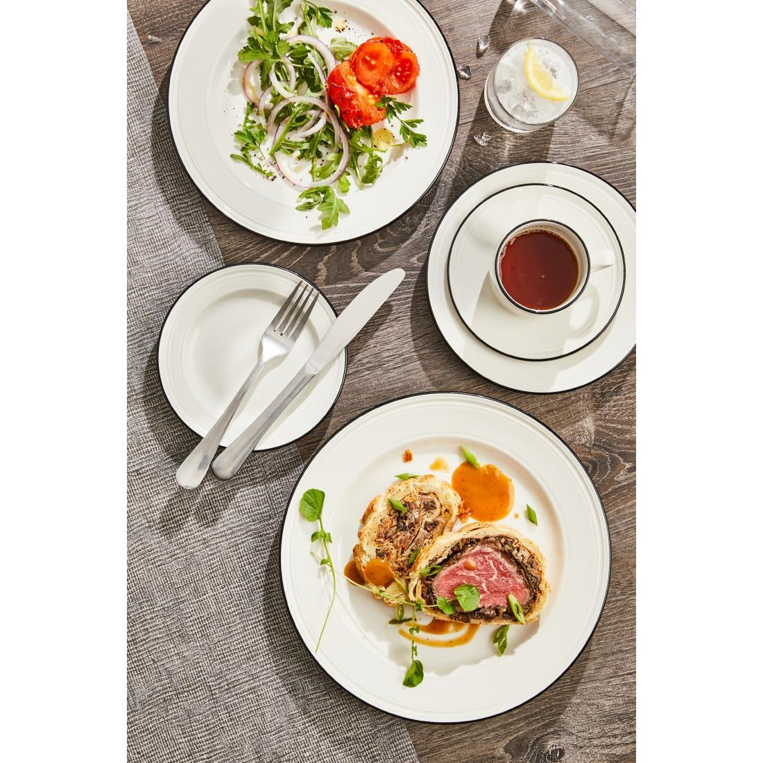 Steelite Bead Black Band Plates 203mm (12 Pack)