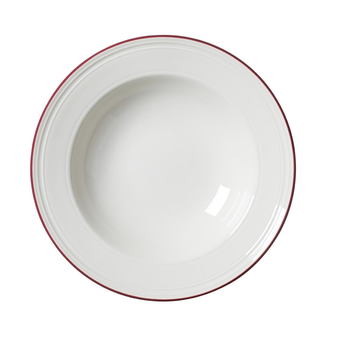 Steelite Bead Maroon Band Pasta Plates 240mm (12 Pack)