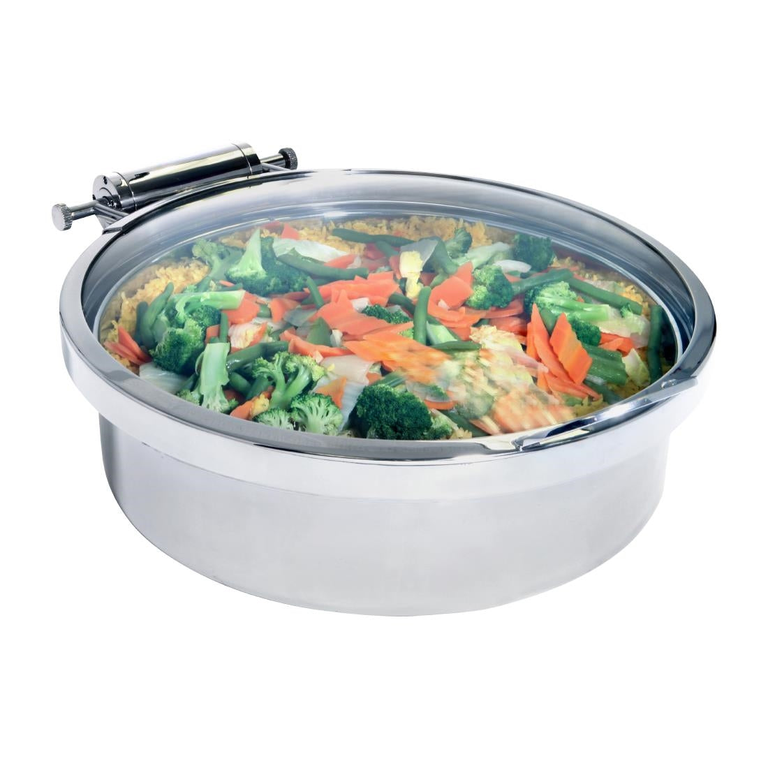 Steelite DWH Round Hinged Induction Chafer with Full Glass Lid 508mm