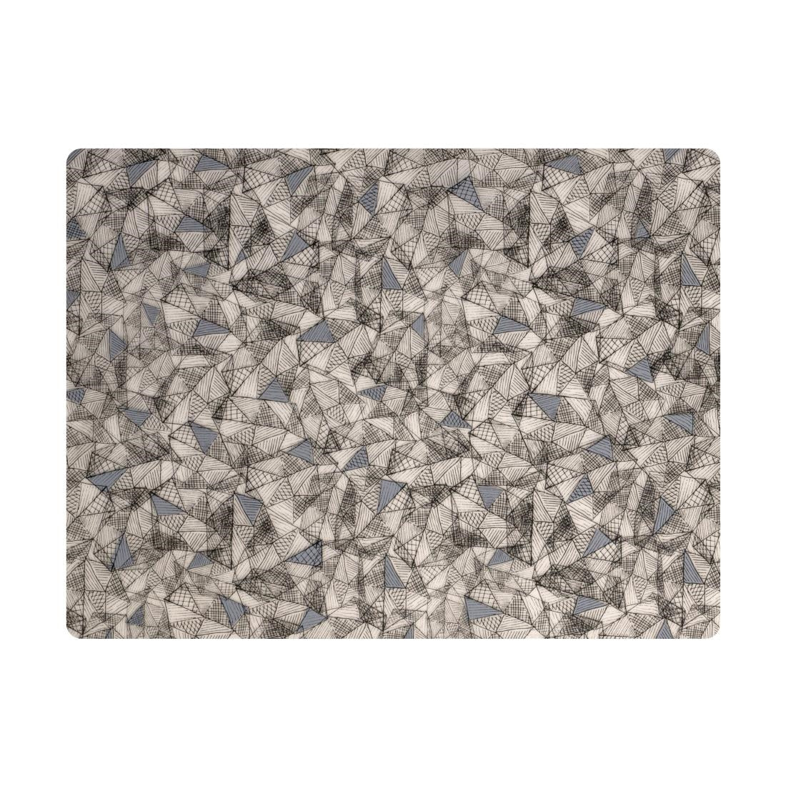 Steelite Modern Twist Silicone Placemat Black Grey Hatch 305x400mm (12 Pack)