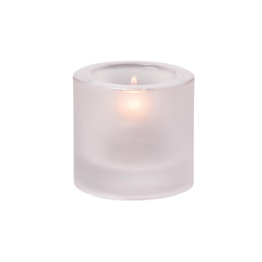 Hollowick Thick Round Satin Crystal Tealight 70x 73mm (6 Pack)
