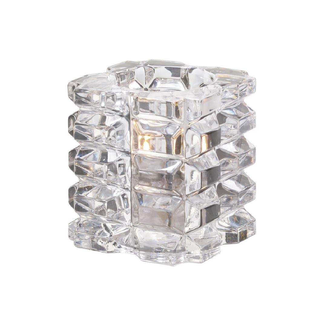 Hollowick Faceted Cube Clear Glasses Votive 76mm x 83mm (6 Pack)
