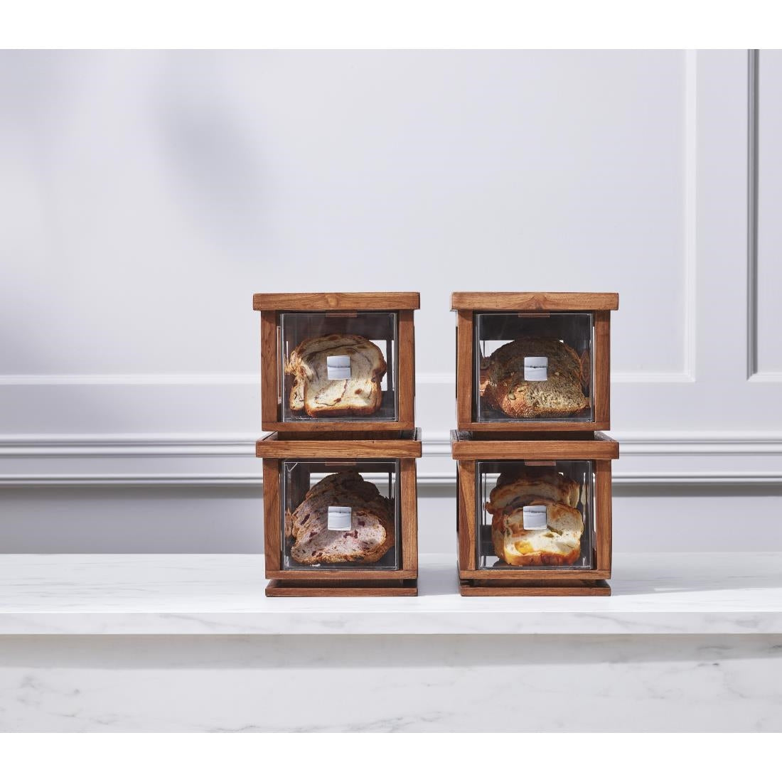 Steelite D.W. Haber Fusion Ash Grey Stackable Bakery Box with Acrylic Drawer