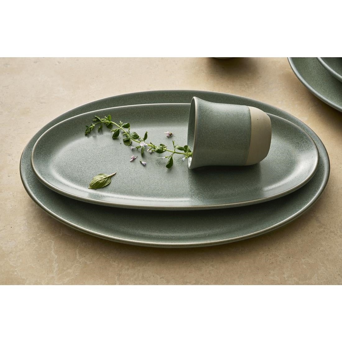 Maham Studio Carnaby Oval Platters Teal 280x140mm (24 Pack)