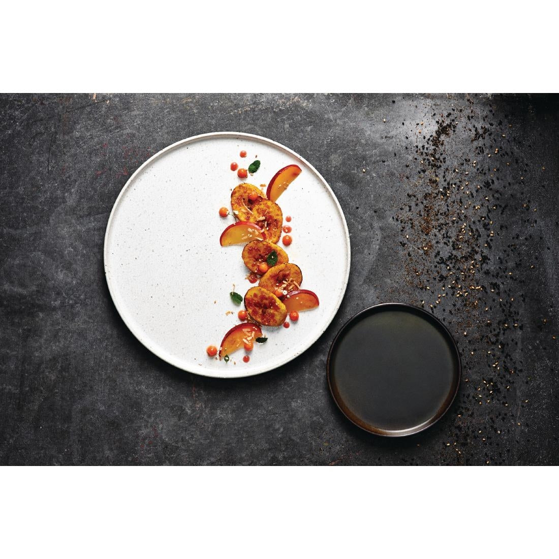 Rene Ozorio Wabi Sabi Round Trays Slate 152mm (12 Pack)