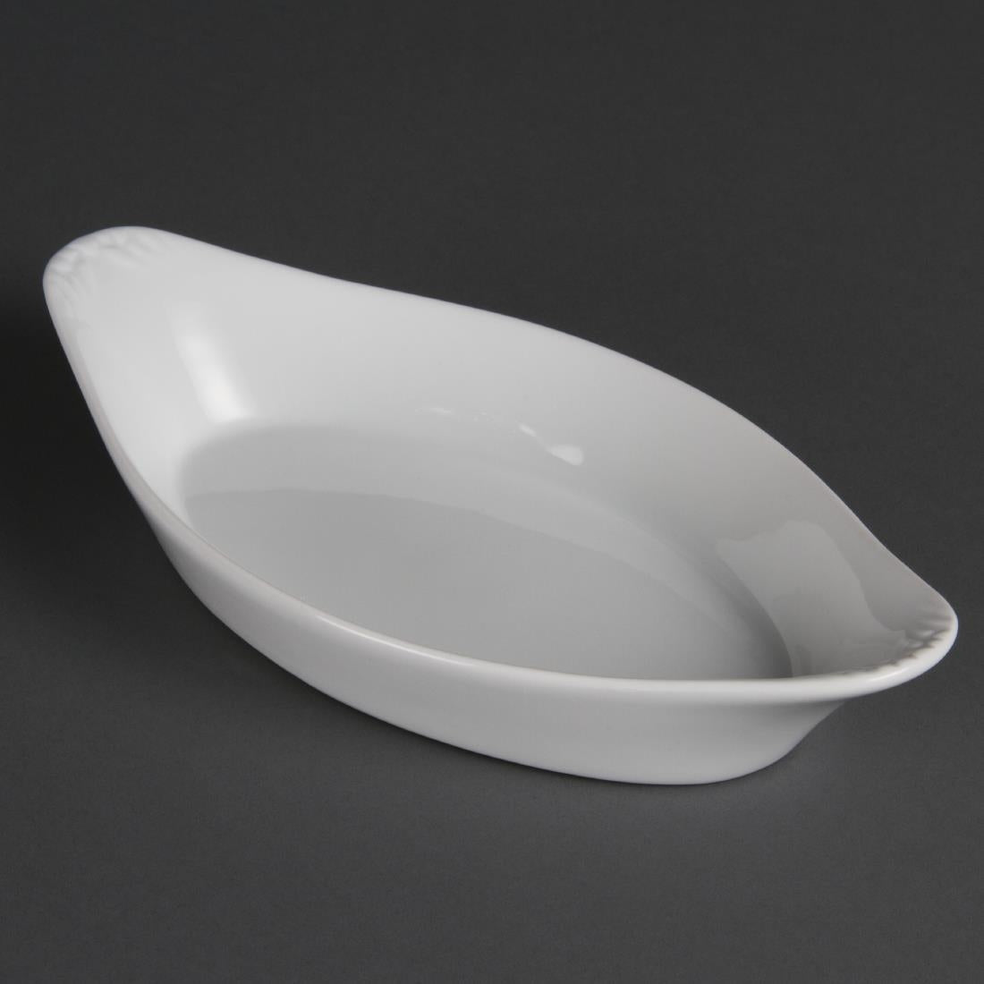 Olympia Whiteware Oval Eared Dishes 262mm (6 Pack)