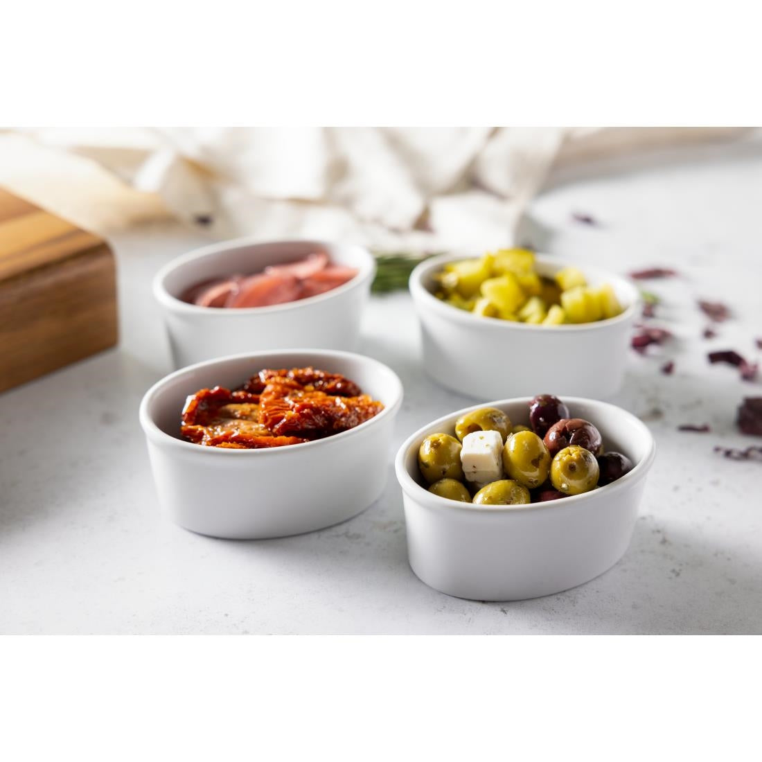Olympia Whiteware Oval Ramekins 105mm (12 Pack)