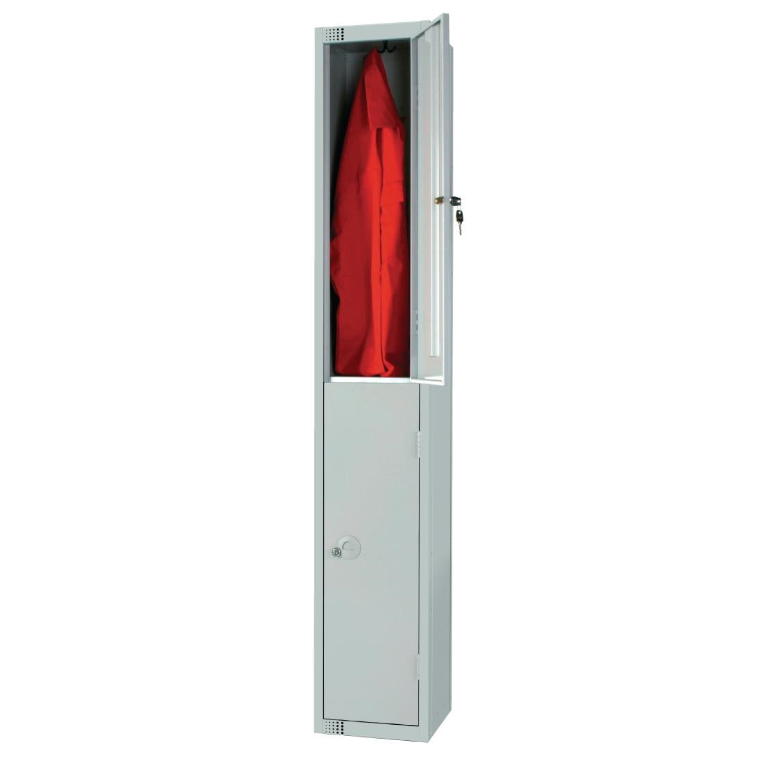 Elite Double Door Electronic Combination Locker with Sloping Top Grey