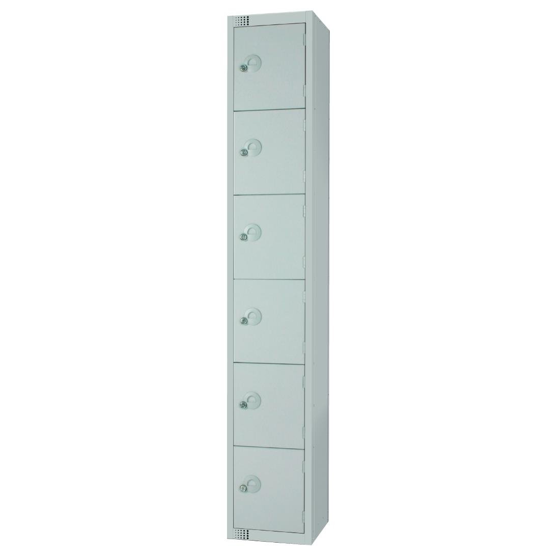 Elite Six Door Electronic Combination Locker with Sloping Top Grey