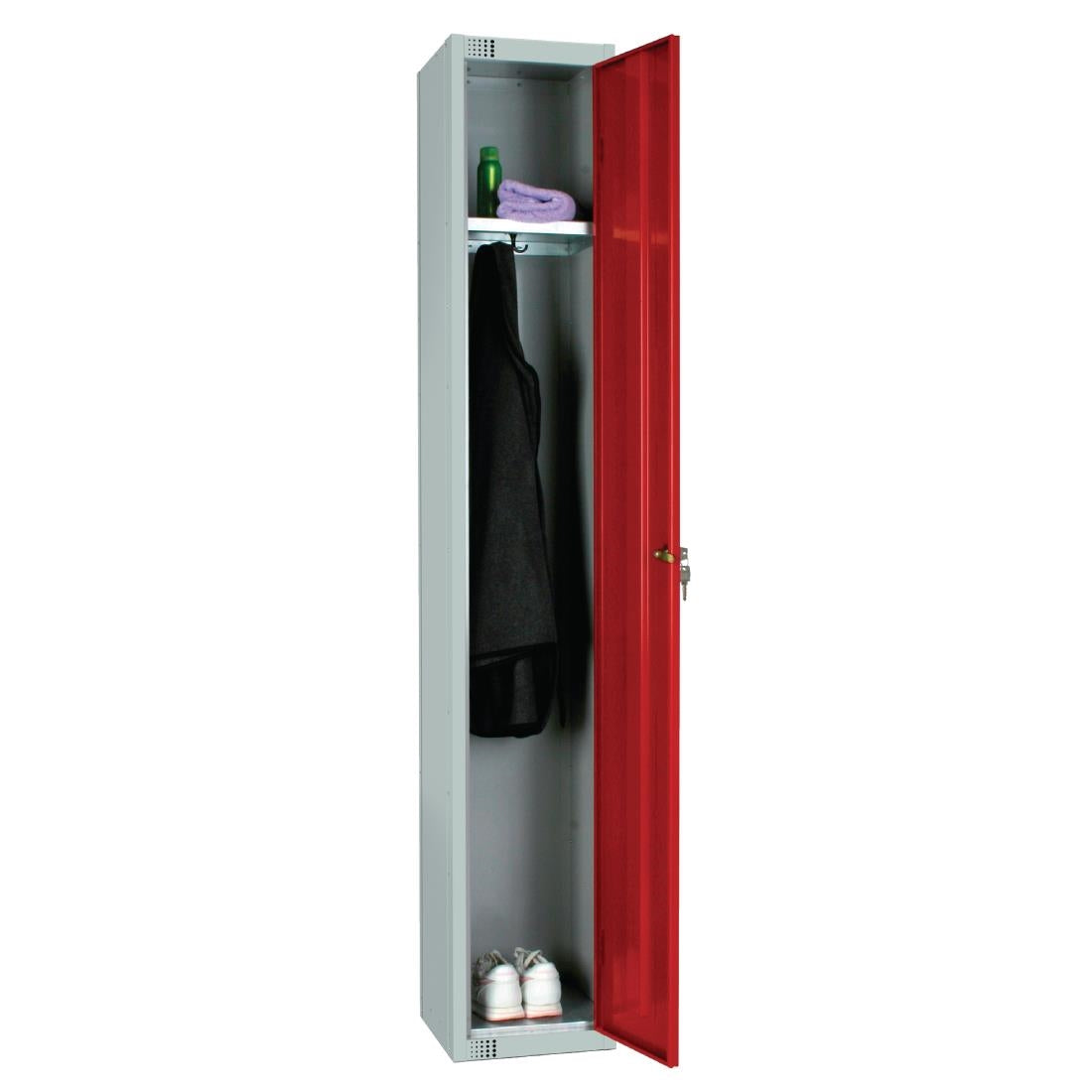 Elite Single Door Electronic Combination Locker with Sloping Top Red
