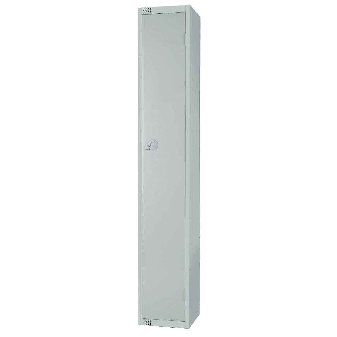 Elite Single Door Coin Return Locker with Sloping Top Grey