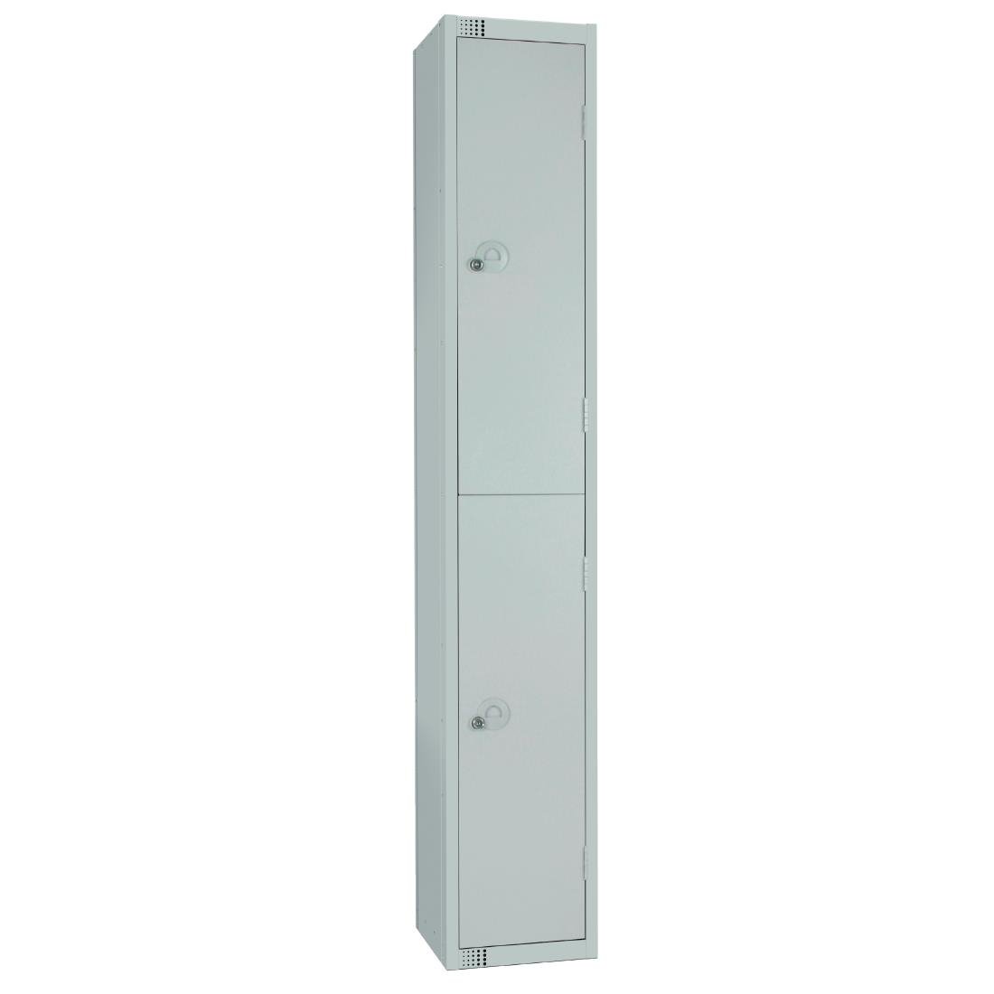 Elite Double Door Padlock Locker with Sloping Top Grey
