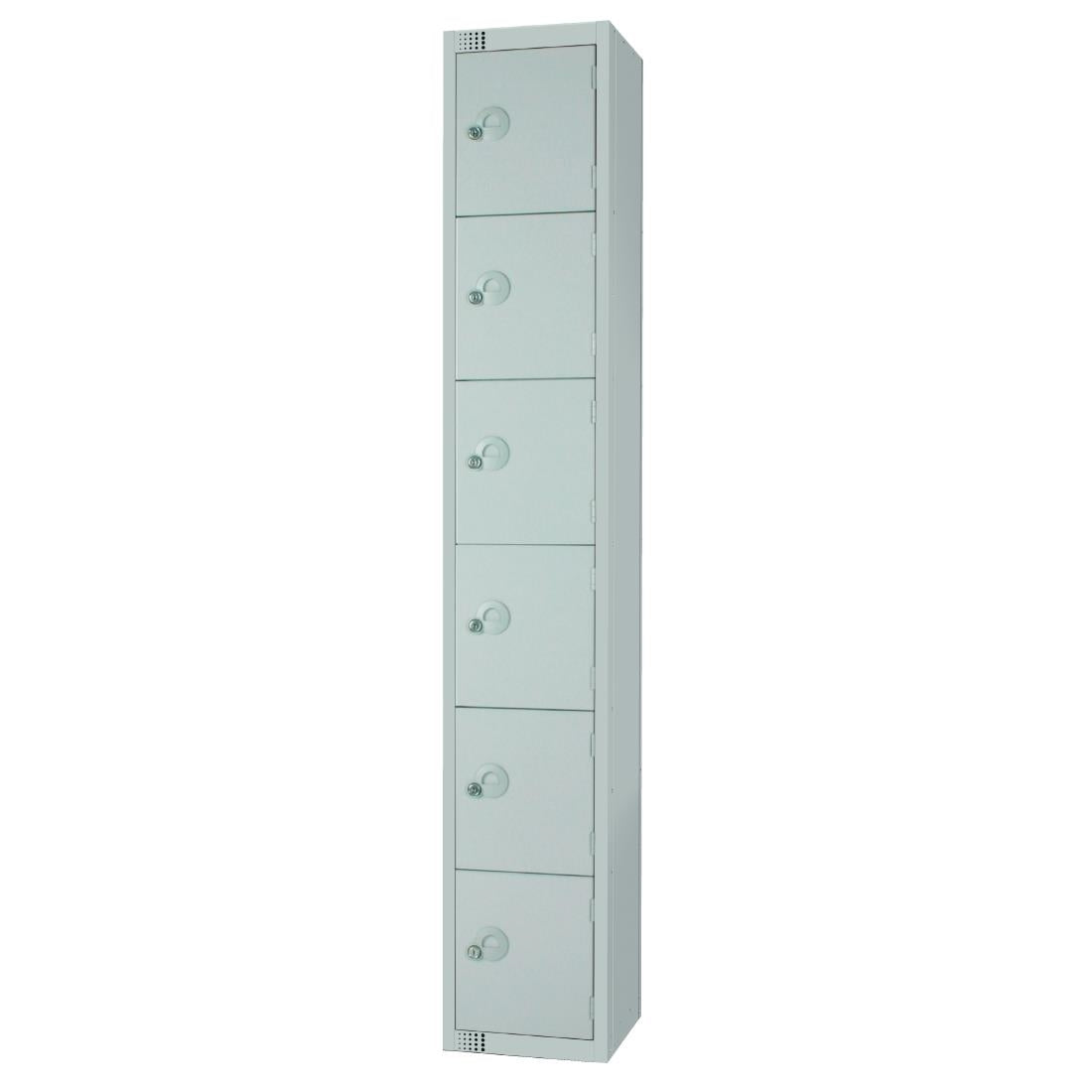 Elite Six Door Electronic Combination Locker with Sloping Top Grey